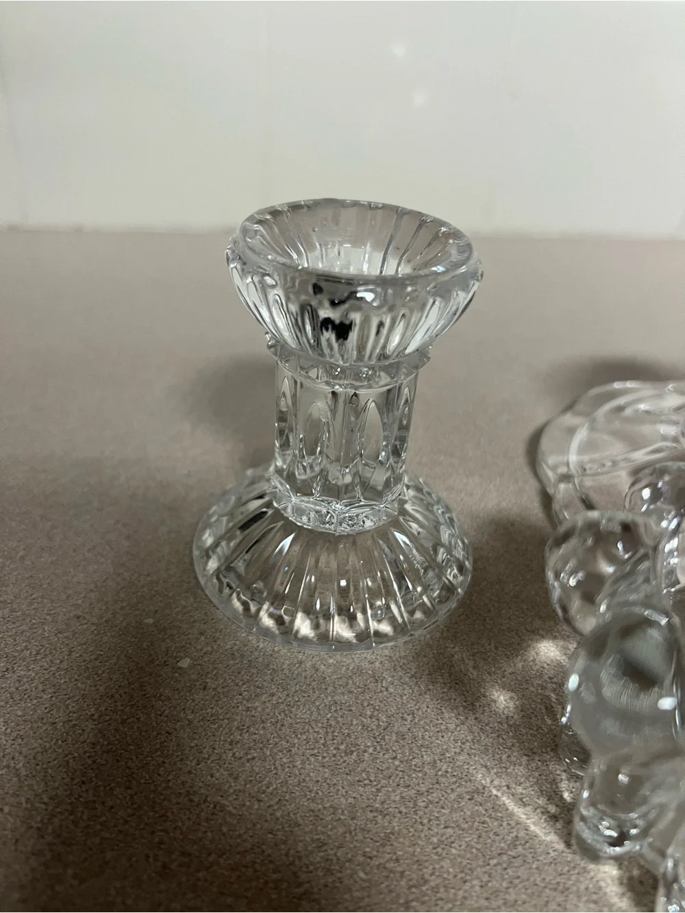 Clear Glass Candle Holders Set - Elegant Home Accents
